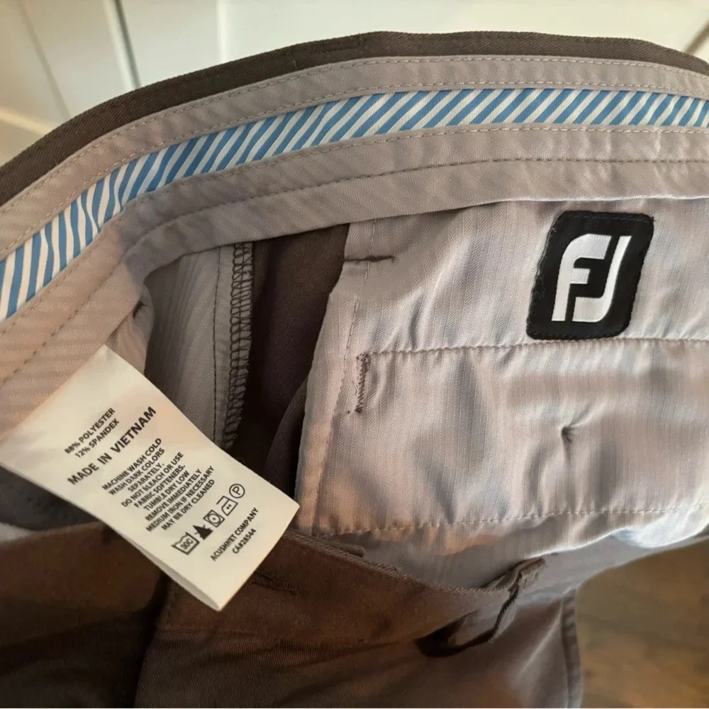 Footjoy Pants Mens 34X32 5 Pocket Performance Golf Athletic Fit FJ Gray Chino